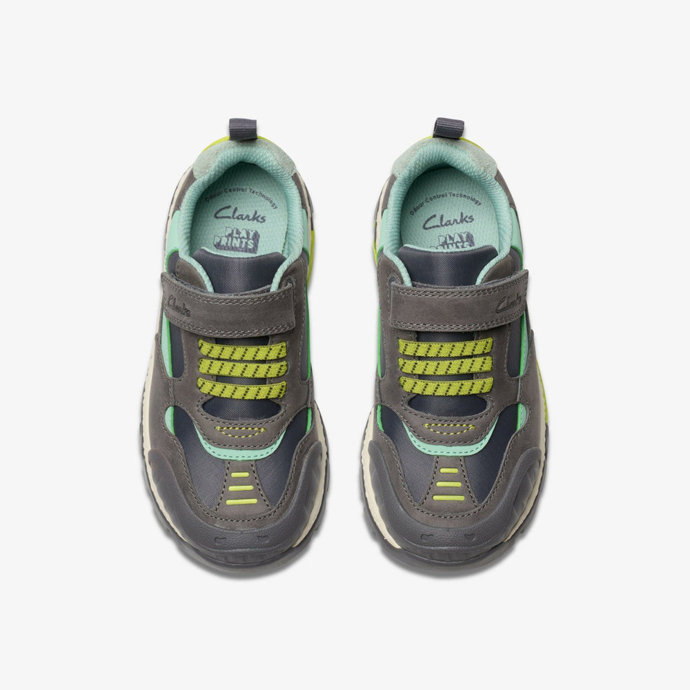 Steggy 2 Park Kid Grey/Green | Clarks on Sale