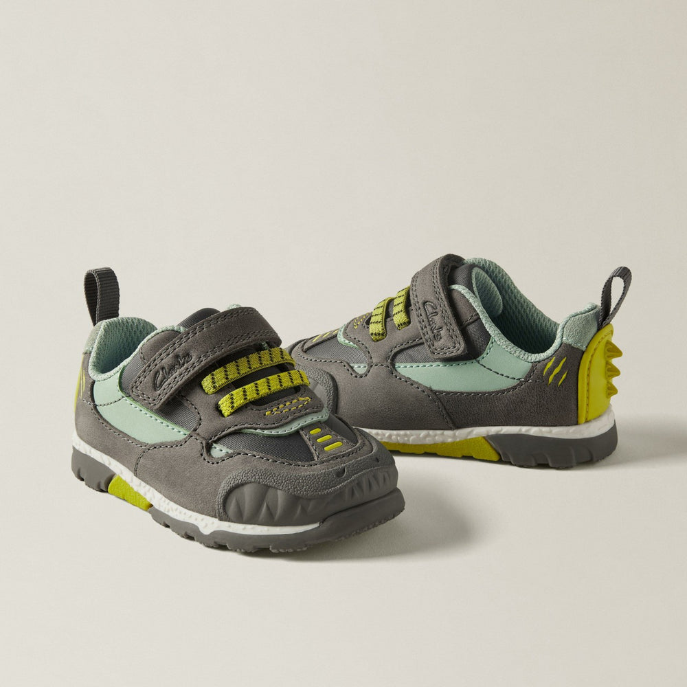 Steggy 2 Park Toddler Grey/Green | Clarks for sale