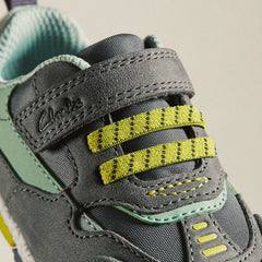 Steggy 2 Park Toddler Grey/Green | Clarks for sale