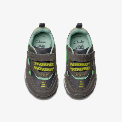 Steggy 2 Park Toddler Grey/Green | Clarks for sale