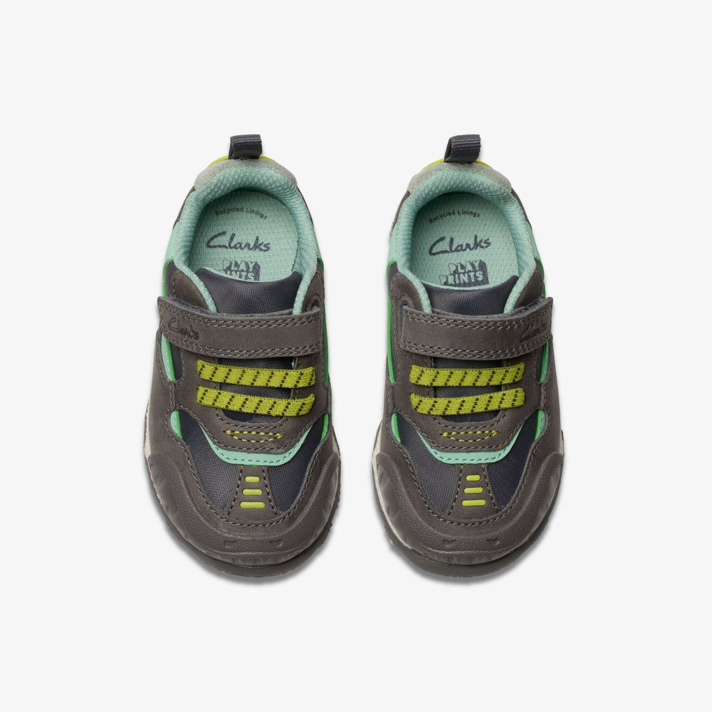 Steggy 2 Park Toddler Grey/Green | Clarks for sale