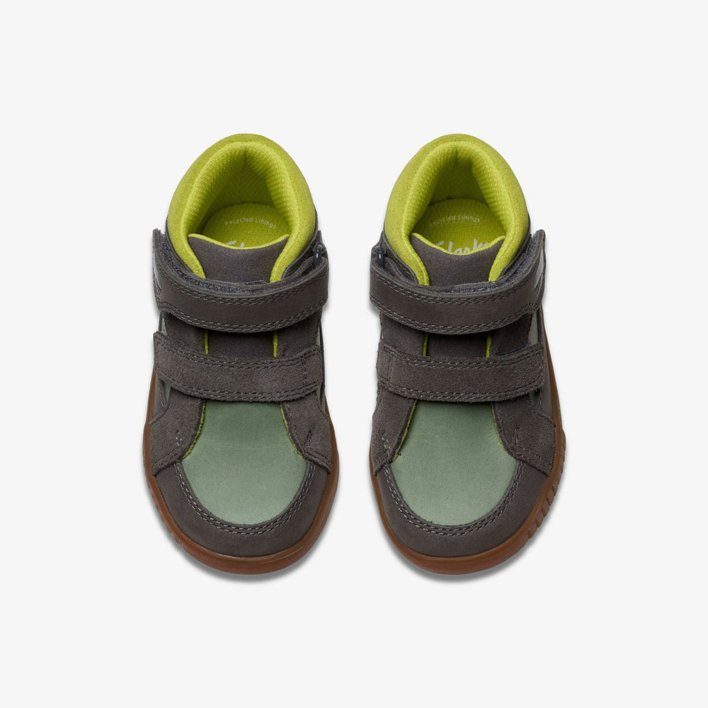Oslo Play Toddler Grey/Green | Clarks on Sale