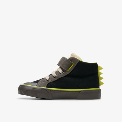 Foxing Rex Hi Toddler Black Canvas | Clarks for sale