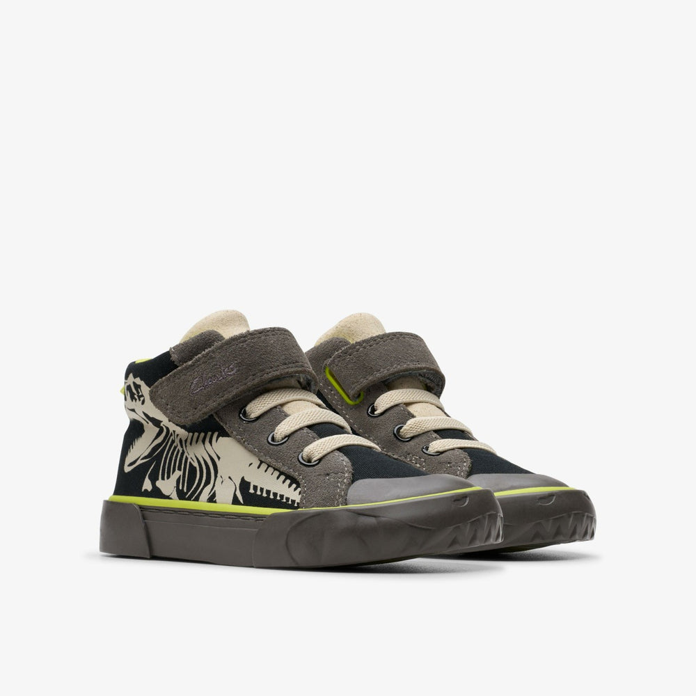 Foxing Rex Hi Toddler Black Canvas | Clarks for sale