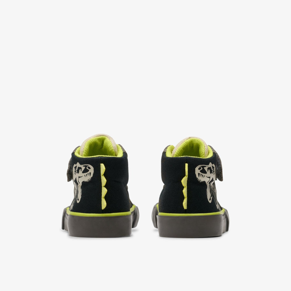 Foxing Rex Hi Toddler Black Canvas | Clarks for sale