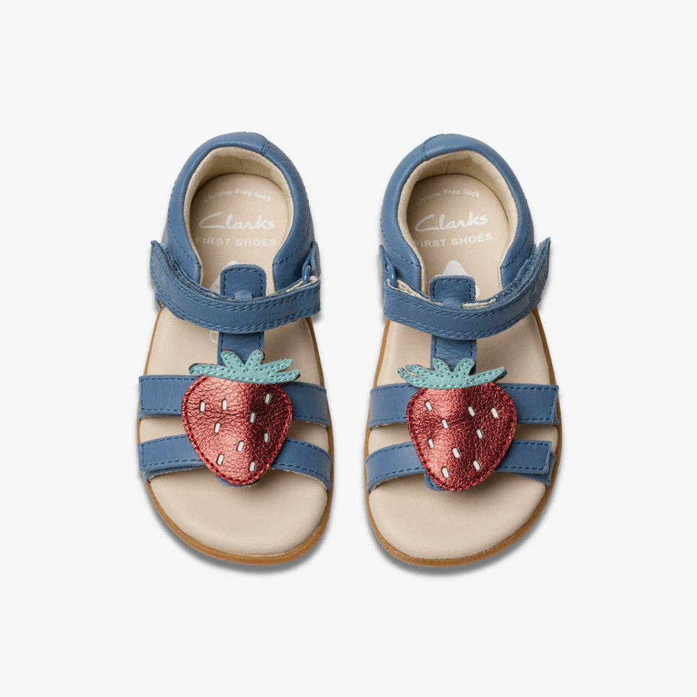 Zora Berry Toddler Blue | Clarks online