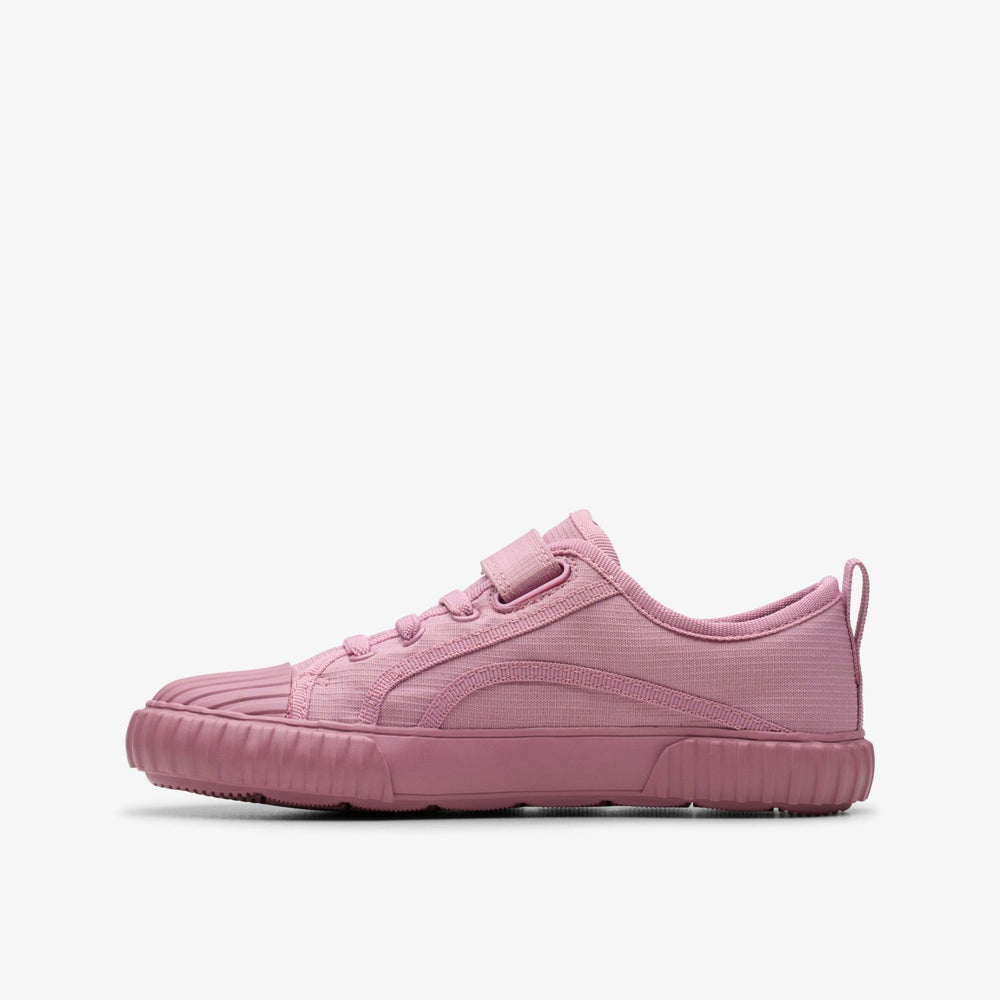 Foxing Stitch Kid Pink Fabric | Clarks for sale