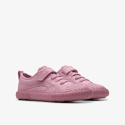 Foxing Stitch Kid Pink Fabric | Clarks for sale