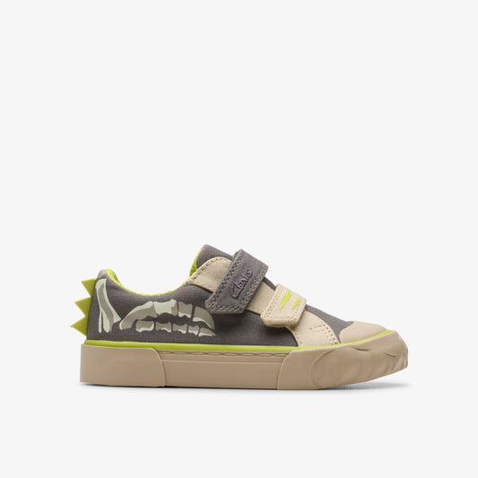 Foxing Stomp Toddler Grey Canvas | Clarks on Sale