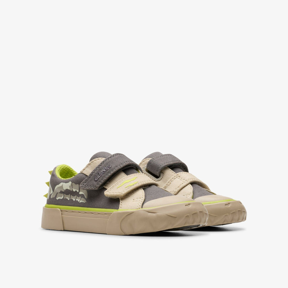 Foxing Stomp Toddler Grey Canvas | Clarks on Sale