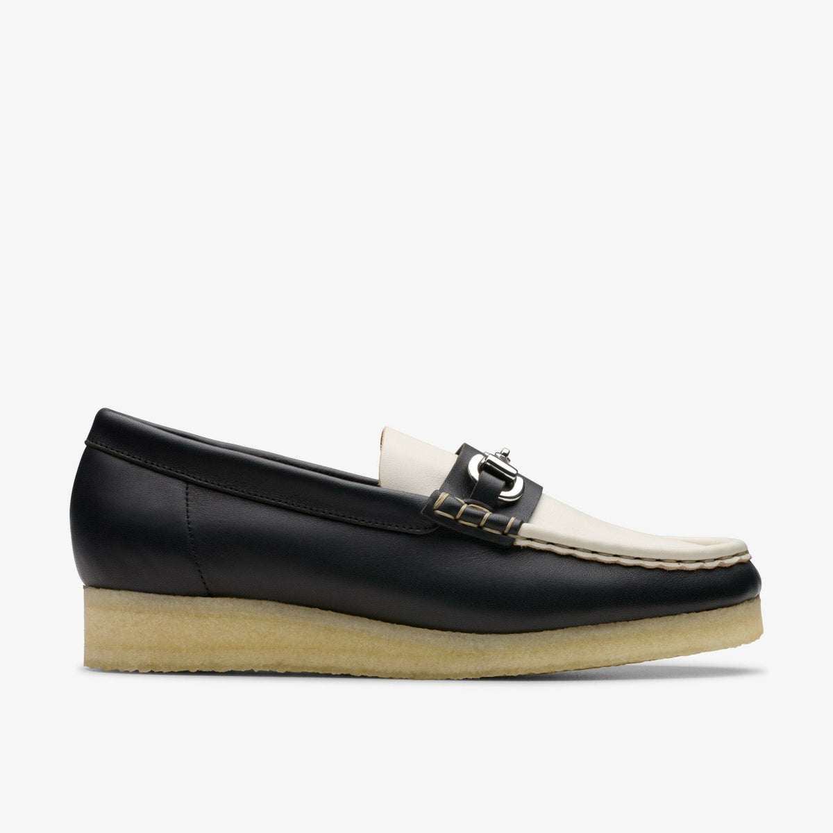 Wallabee Loafer HBIT Black/White Leather | Clarks online