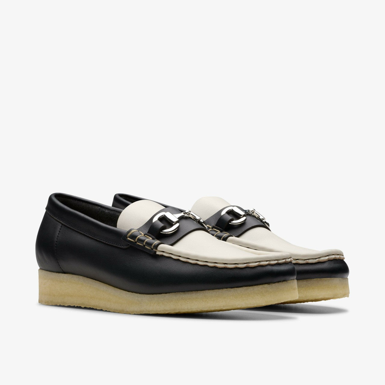 Wallabee Loafer HBIT Black/White Leather | Clarks online
