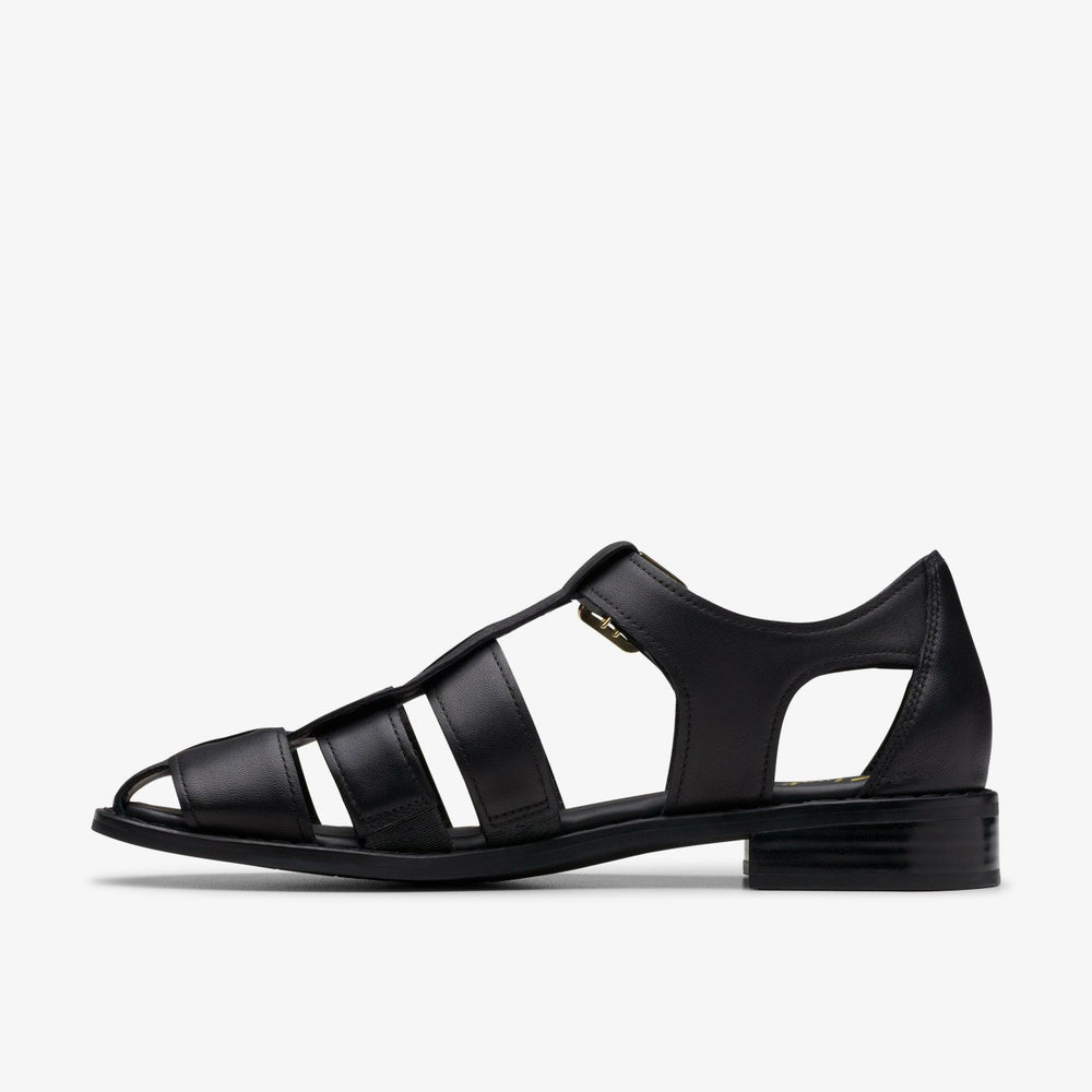 Hana Sun Black Leather | Clarks online