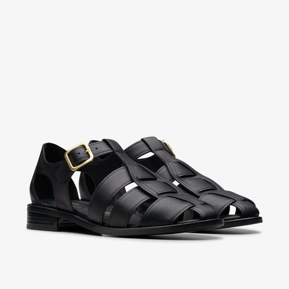 Hana Sun Black Leather | Clarks online