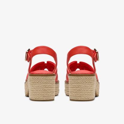 Coledale Strap Bright Red Leather | Clarks for sale