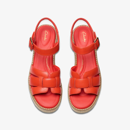 Coledale Strap Bright Red Leather | Clarks for sale