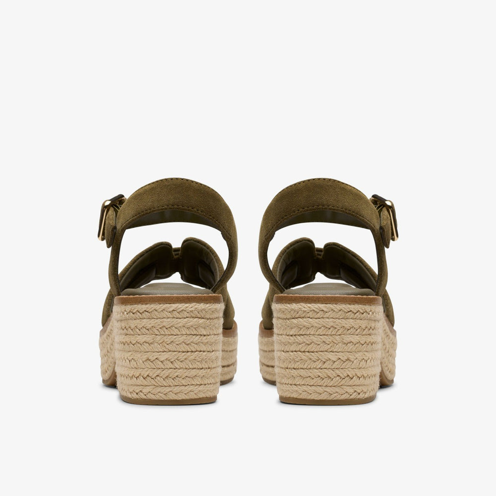 Coledale Strap Dark Olive Suede | Clarks outlet