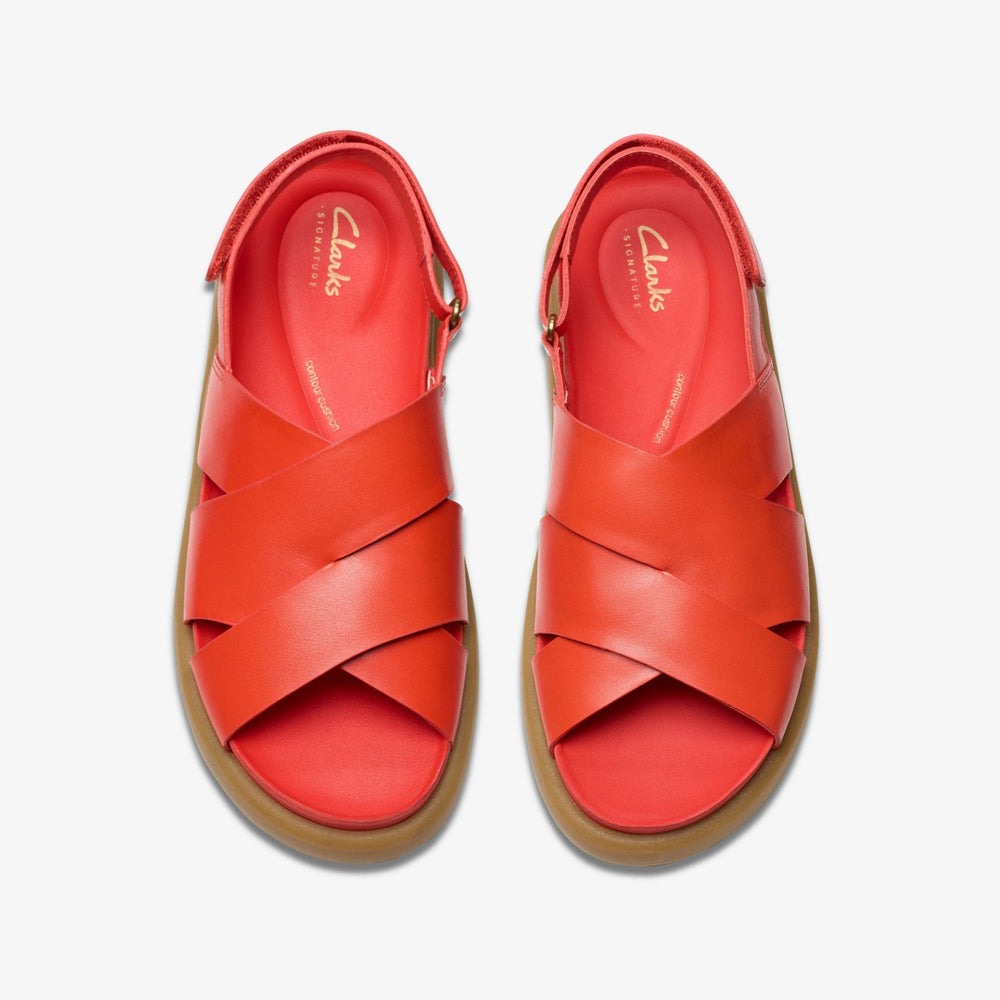 Aristella Sun Bright Red Leather | Clarks outlet
