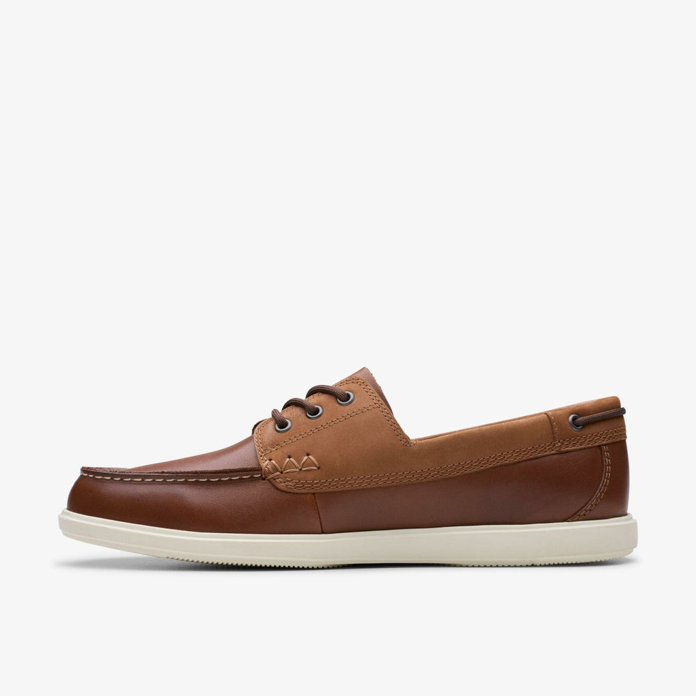 Bratton Boat Dark Tan Leather | Clarks online