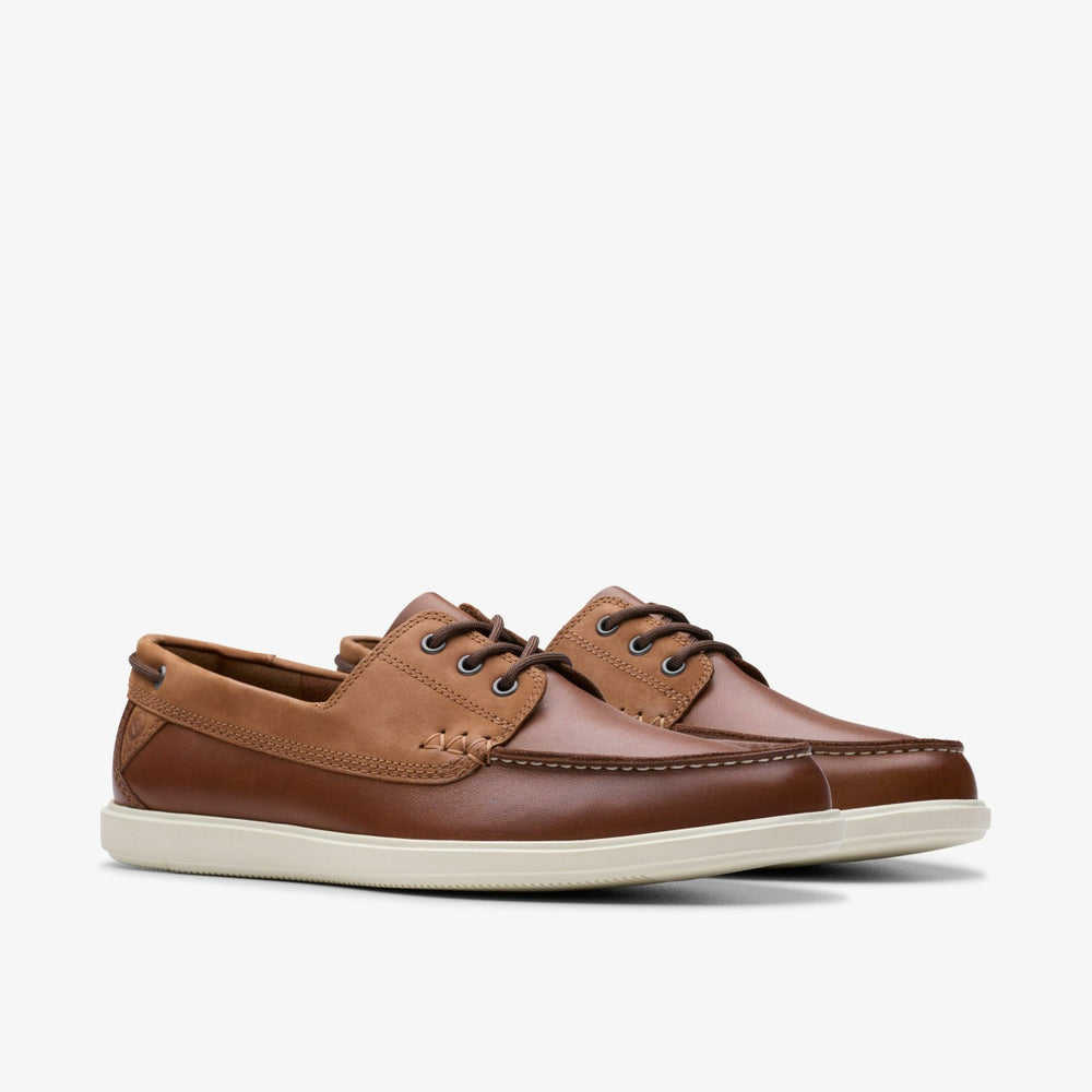 Bratton Boat Dark Tan Leather | Clarks online
