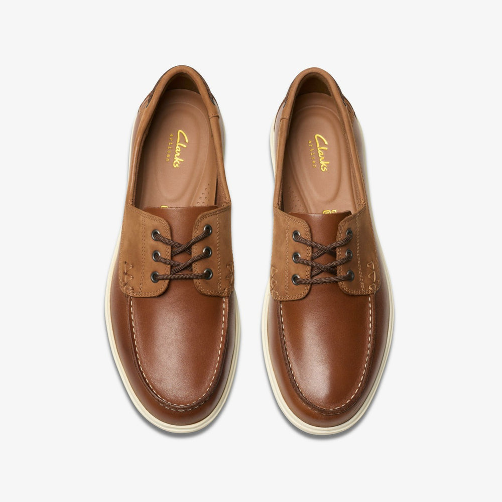 Bratton Boat Dark Tan Leather | Clarks online