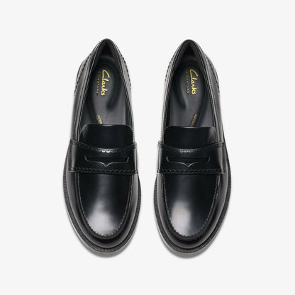 Straven Edge Black Leather | Clarks on Sale