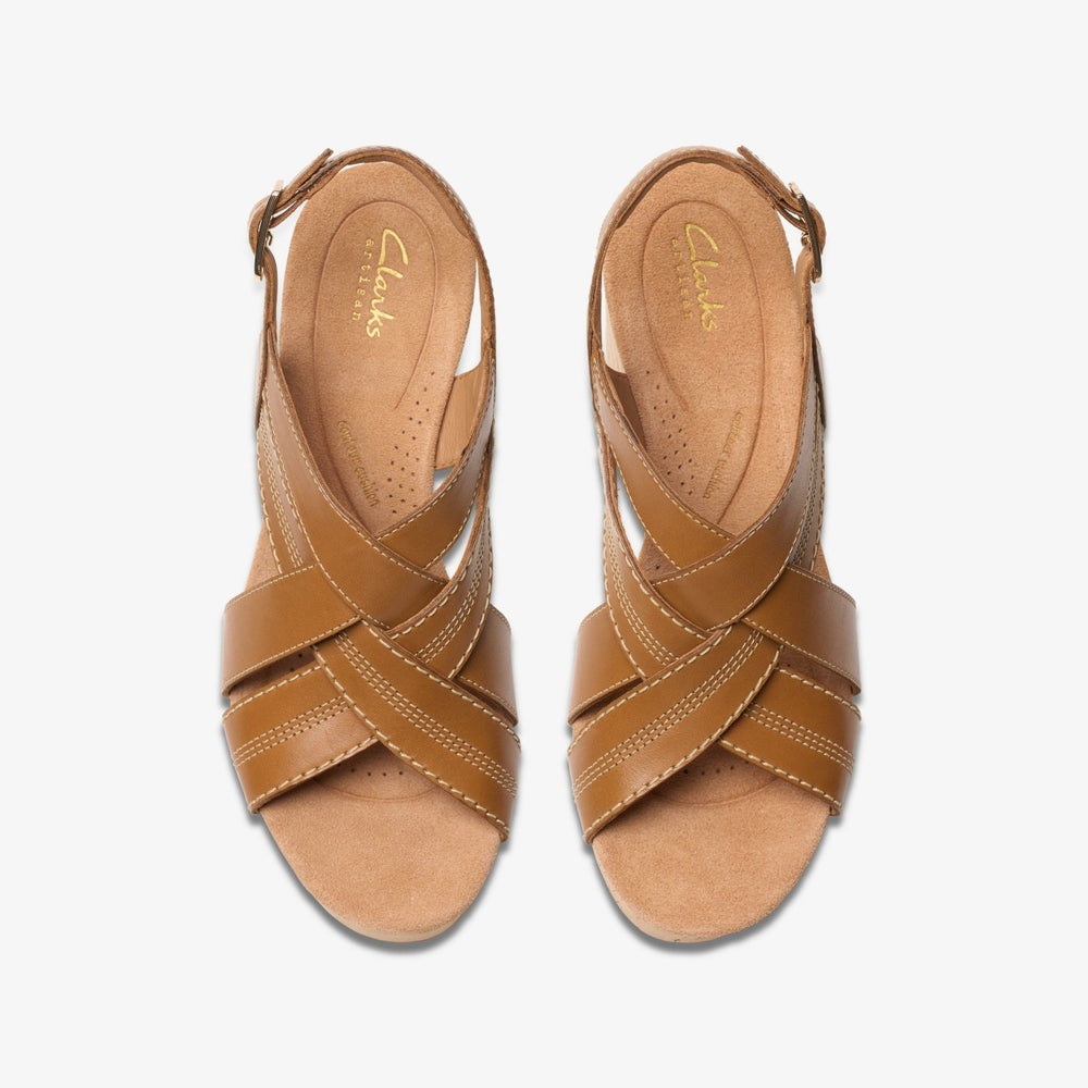 Sabina Sling Tan Leather | Clarks on Sale
