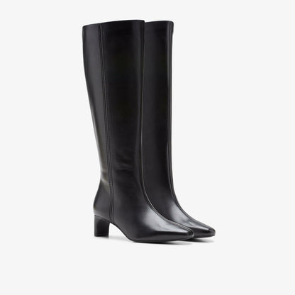 Edina Tall Black Leather | Clarks on Sale
