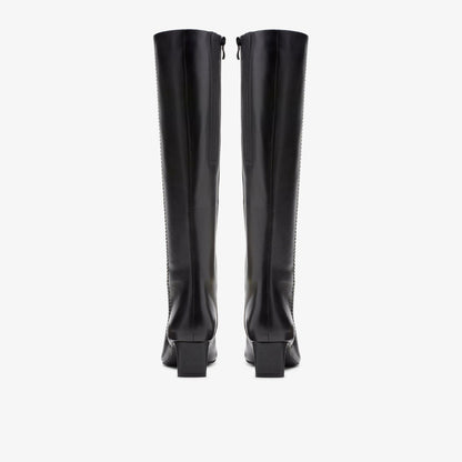 Edina Tall Black Leather | Clarks on Sale