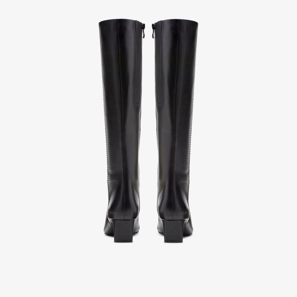 Edina Tall Black Leather | Clarks on Sale