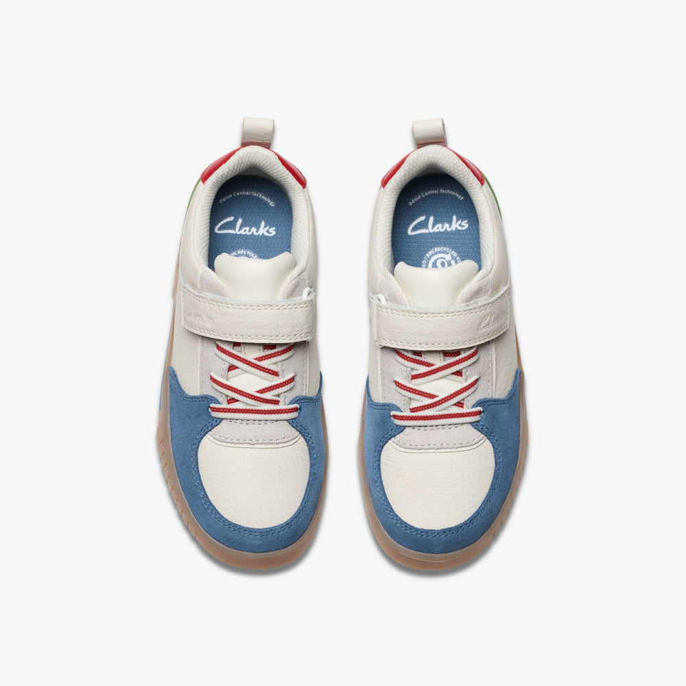 Oslo Vibe Kid White/Blue | Clarks for sale