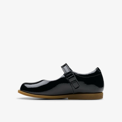 Drew Tap Toddler Black Patent | Clarks for sale
