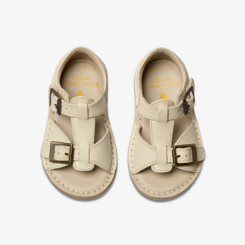 Playsun RF Toddler Off White Leather | Clarks for sale