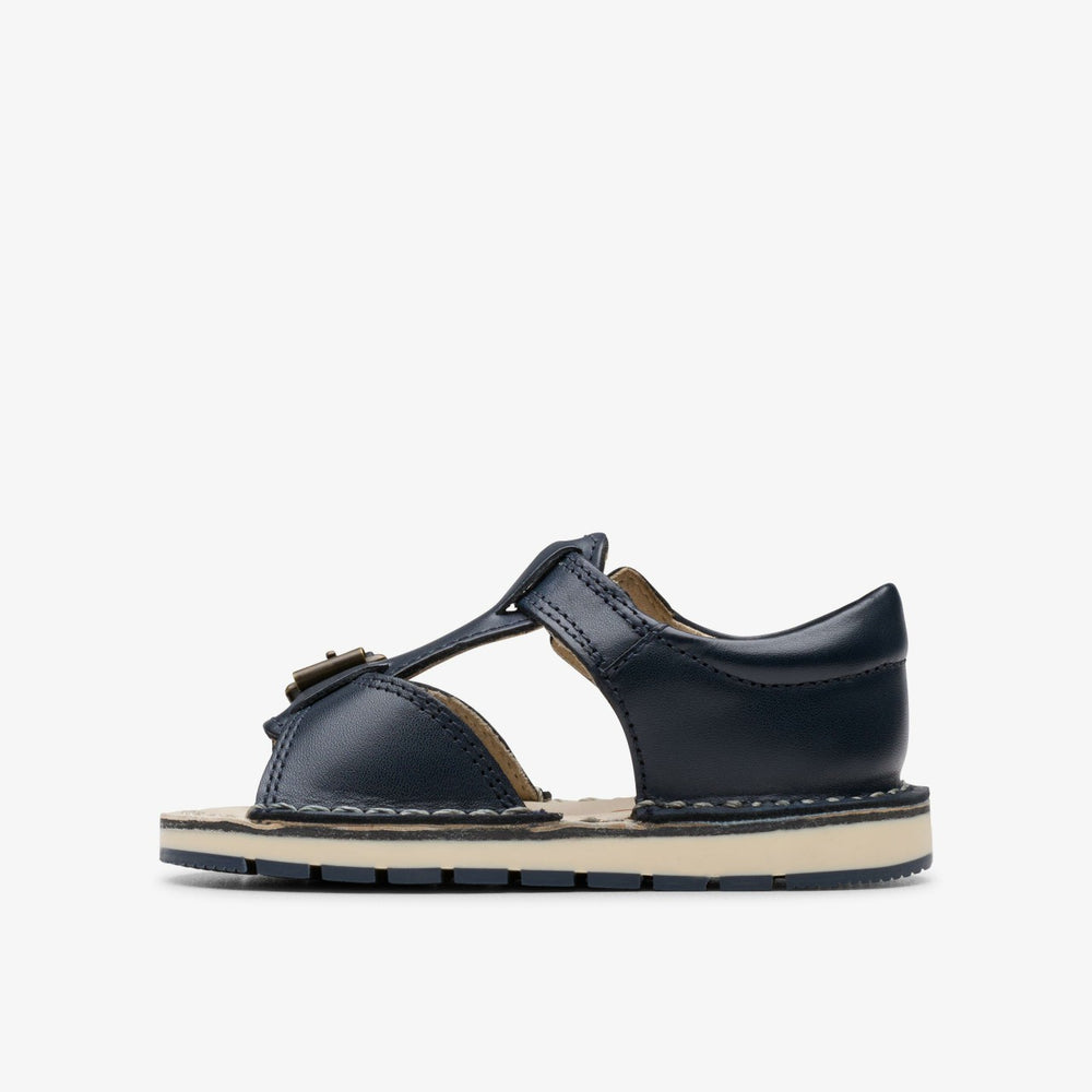 Playsun Toddler Navy Leather | Clarks outlet