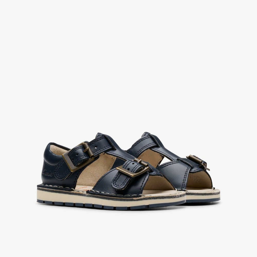 Playsun Toddler Navy Leather | Clarks outlet