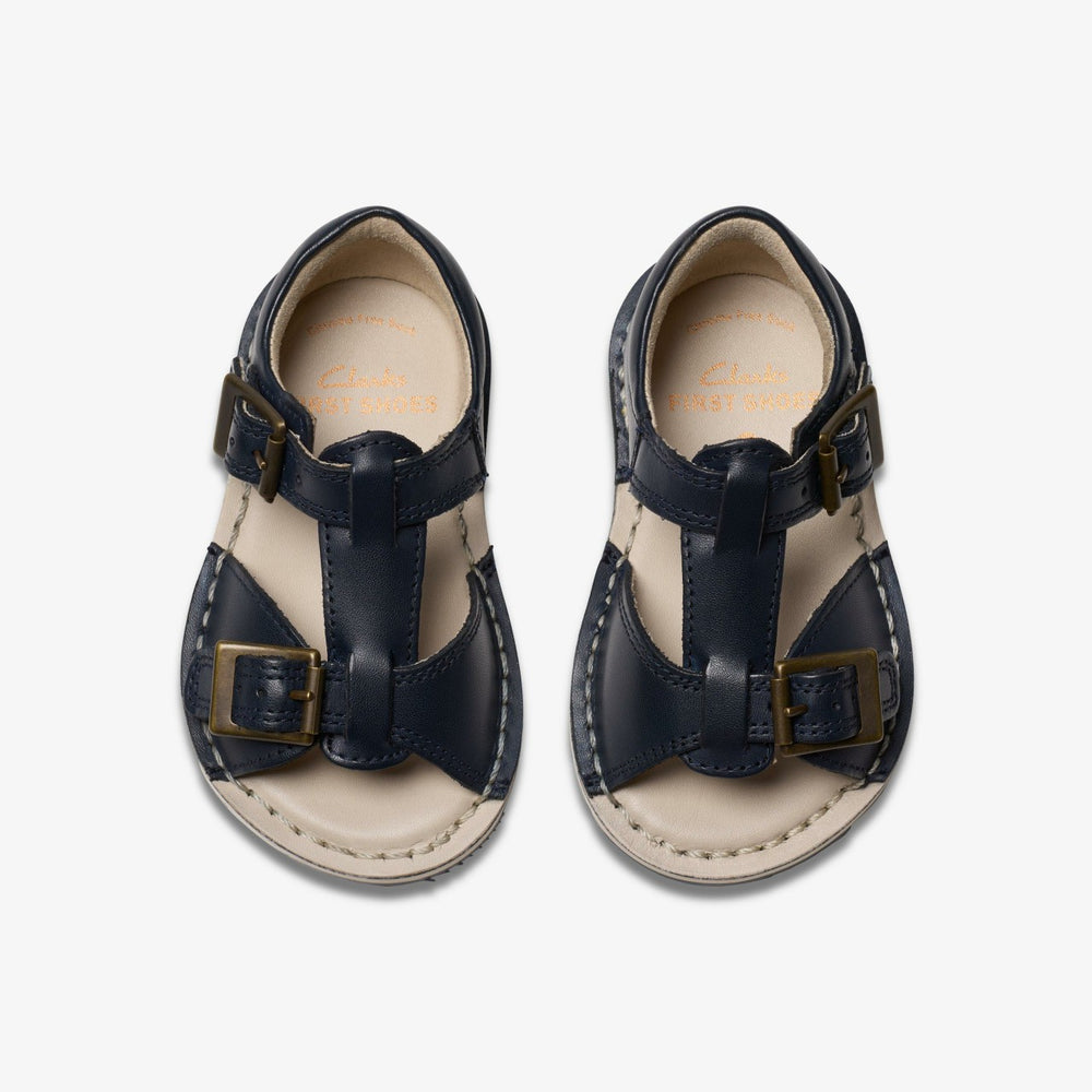 Playsun Toddler Navy Leather | Clarks outlet