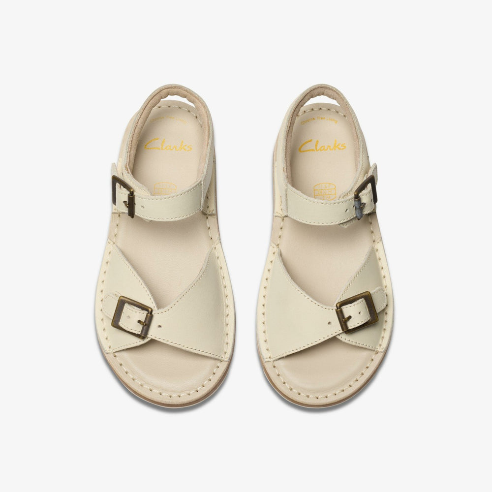 Playsun Kid Off White Leather | Clarks for sale