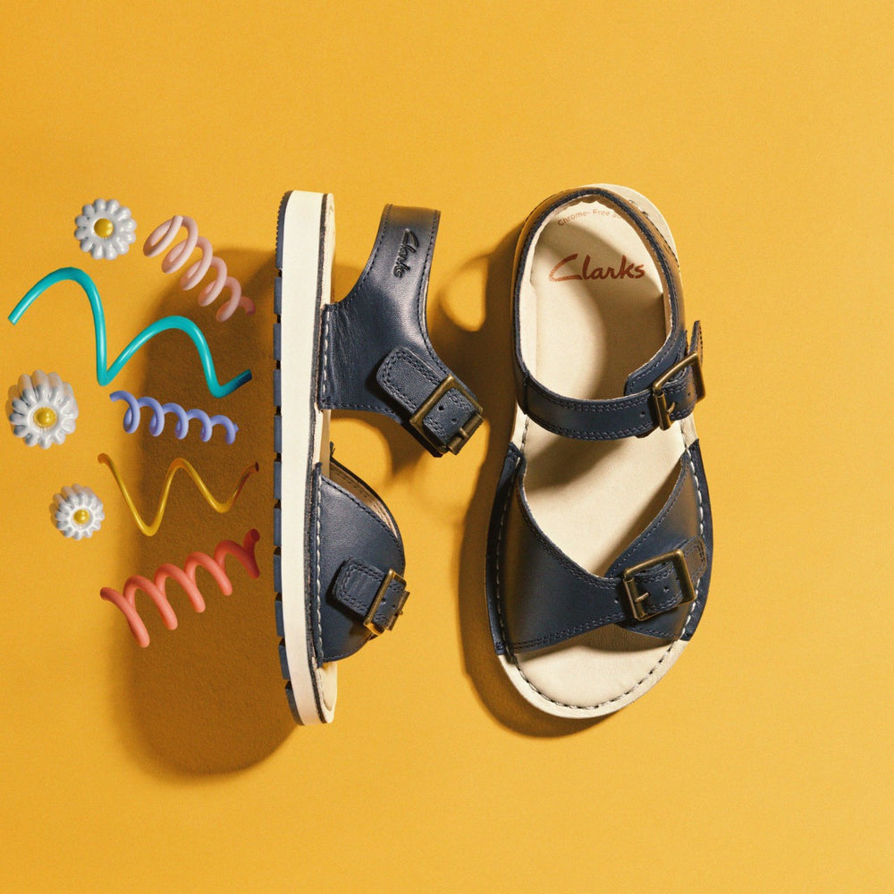 Playsun Kid Navy Leather | Clarks Sale