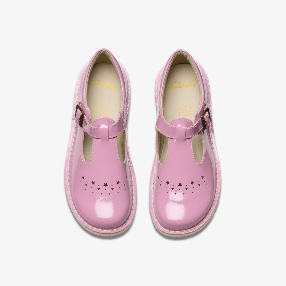 Joyful Skip Kid Pink Patent | Clarks outlet