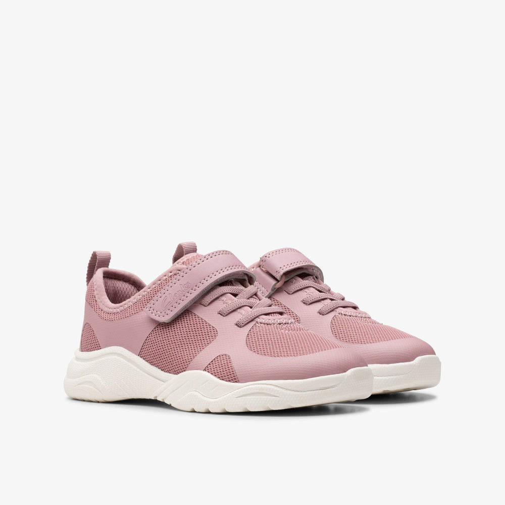 Feather Ath Kid Dusty Pink | Clarks for sale