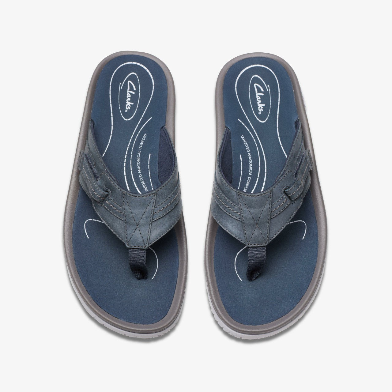 Wesley Sun Navy Leather | Clarks for sale