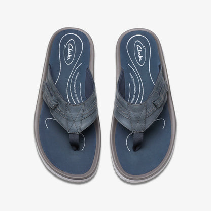 Wesley Sun Navy Leather | Clarks for sale