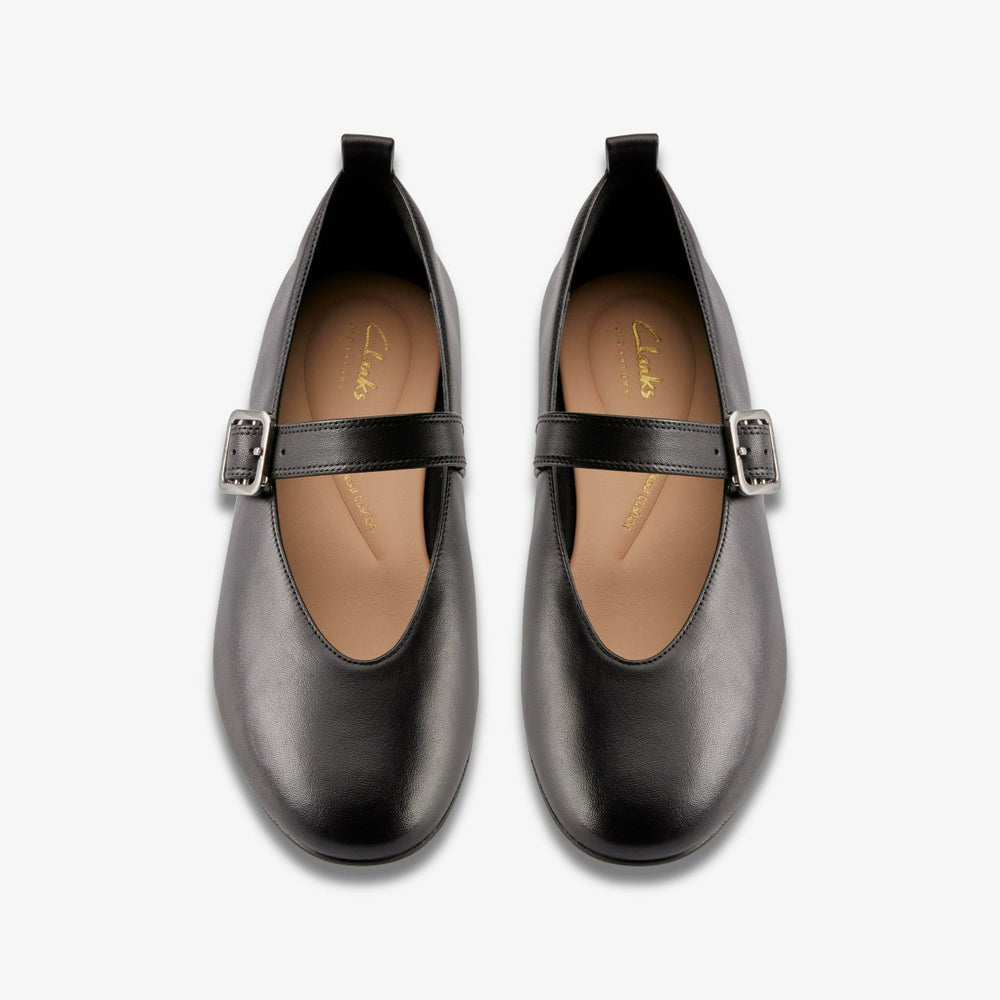 Fawna Bar Black Leather | Clarks on Sale