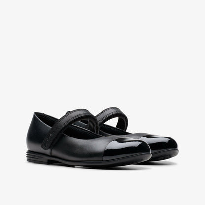 Finja Gem Kid Black Leather | Clarks outlet