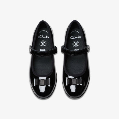 Finja Tap Older Black Patent | Clarks discount