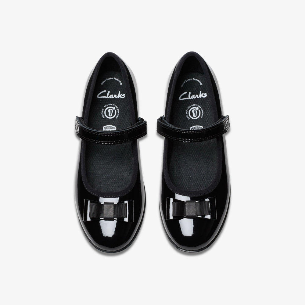 Finja Tap Older Black Patent | Clarks discount