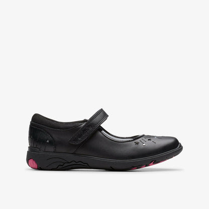 Relda Wish Kid Black Leather | Clarks outlet