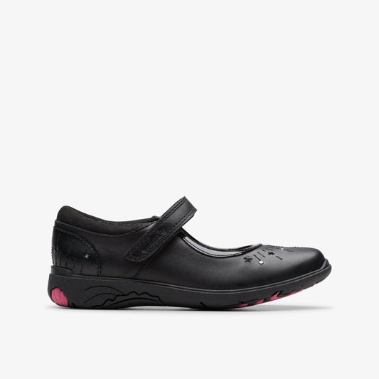 Relda Wish Kid Black Leather | Clarks outlet