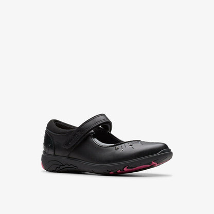 Relda Wish Kid Black Leather | Clarks outlet