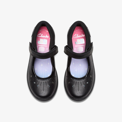 Relda Wish Kid Black Leather | Clarks outlet